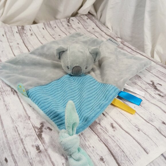 Nattou Gray Blue Koala Lovey Plush Stuffed Animal Taggie Security Blanket 12" - Picture 1 of 9